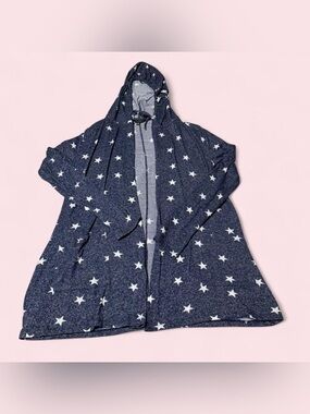 Lucky Brand Navy Star Hooded Cardigan